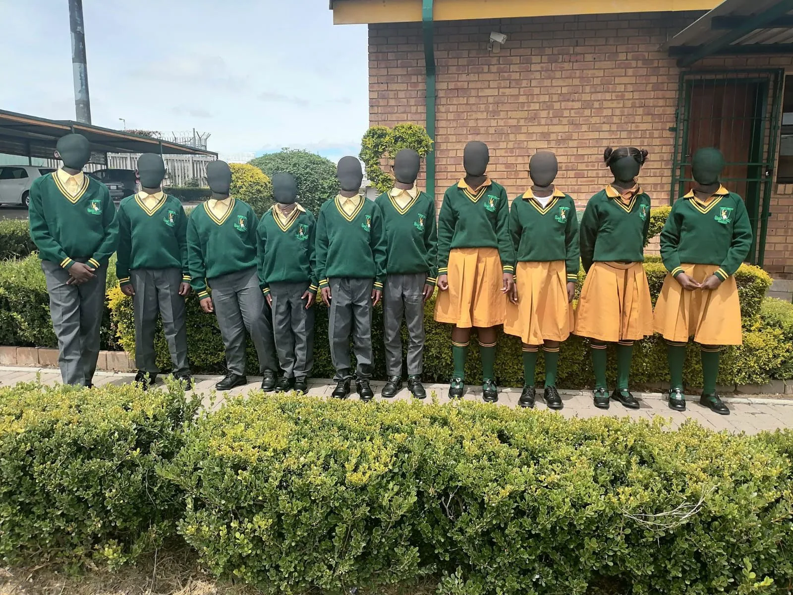 Learners at Inxiweni Primary School wearing their new full school uniforms on 27 February 2026