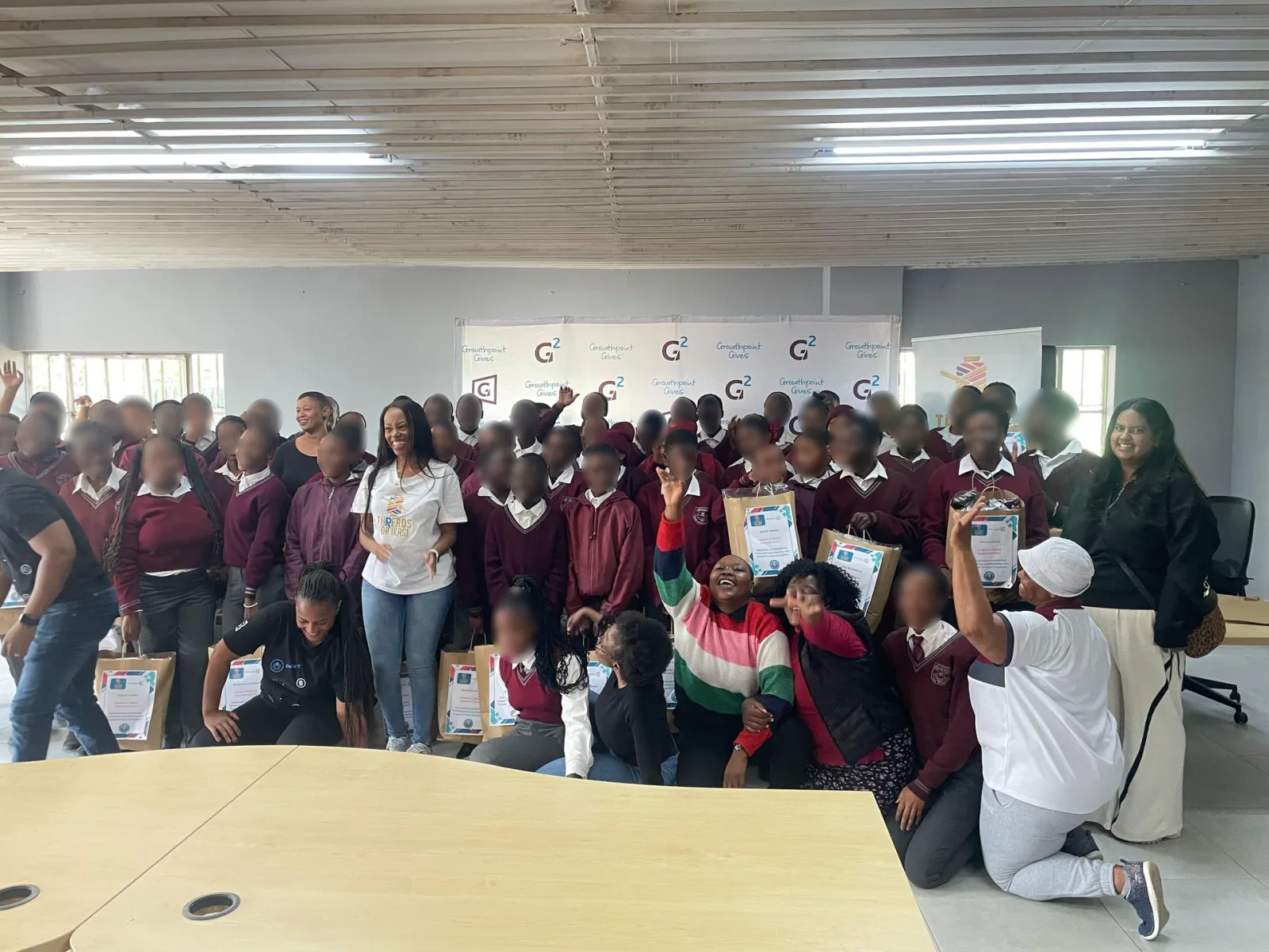 Zitikeni Secondary School learners with the Threads for iKasi Foundation team after the handover on 29 May 2026
