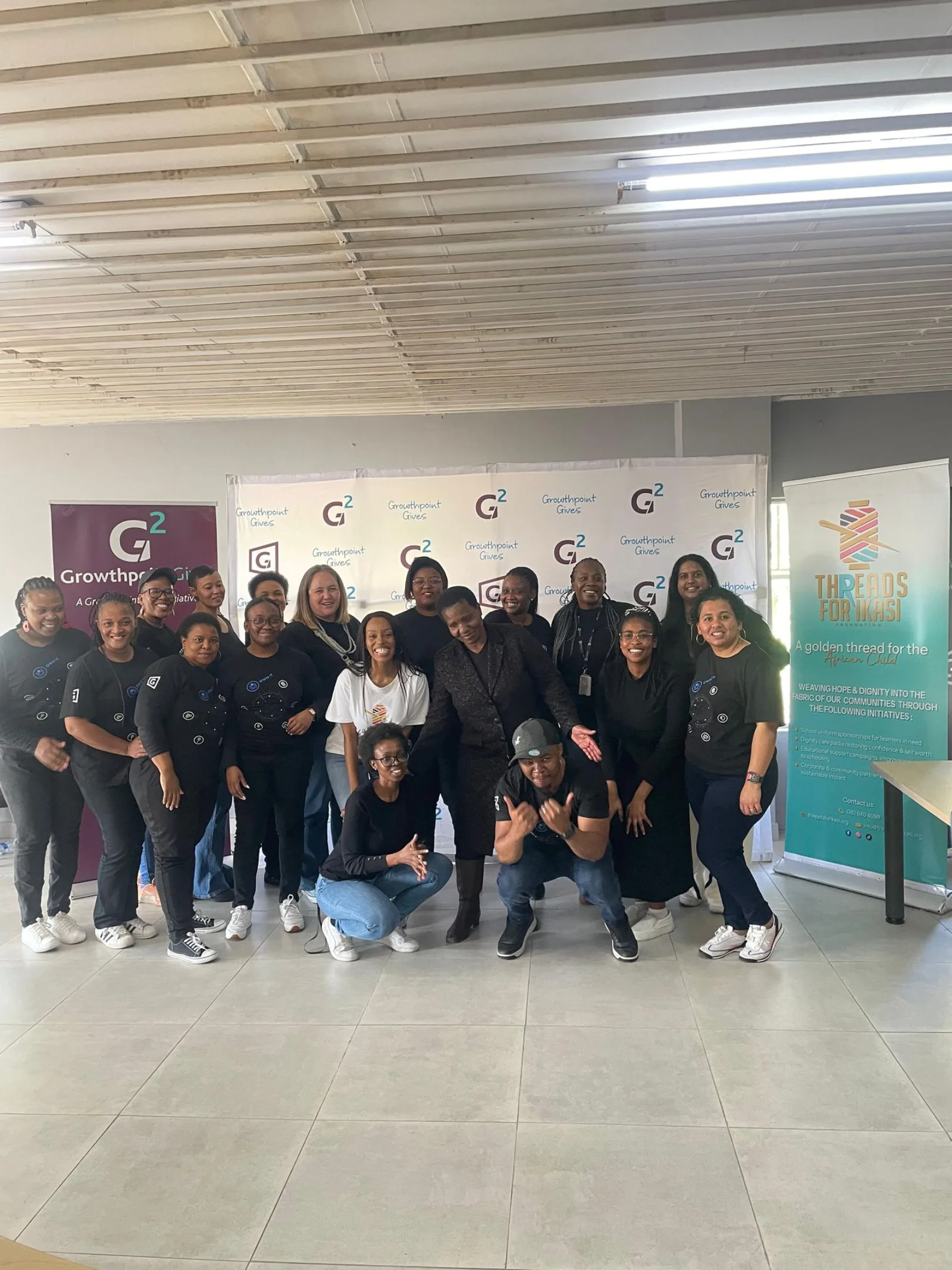 The combined Threads for iKasi Foundation and Growthpoint Gives team at Zitikeni Secondary School